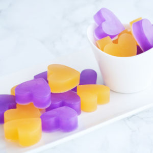 Purple and Orange Heart Soap Favors by Tailored Soap