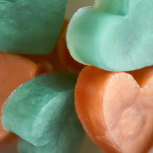 Green and Copper Heart Soap Favors by Tailored Soap