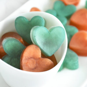 Green and Copper Heart Soap Favors by Tailored Soap