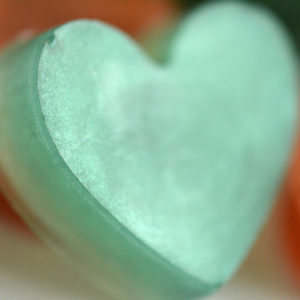 Green and Copper Heart Soap Favors by Tailored Soap