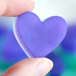 Purple and Green Peacock Heart Soap Favors