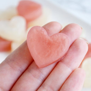 Ivory and Pink Blush Heart Soap Favors by Tailored Soap