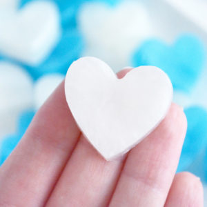 Blue and White Heart Soap Favors by Tailored Soap