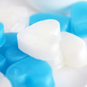 Blue and White Heart Soap Favors by Tailored Soap