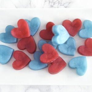 Marsala Red and Blue Baby Heart Favors by Tailored Soap