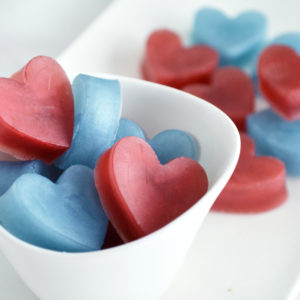Marsala Red and Blue Baby Heart Favors by Tailored Soap