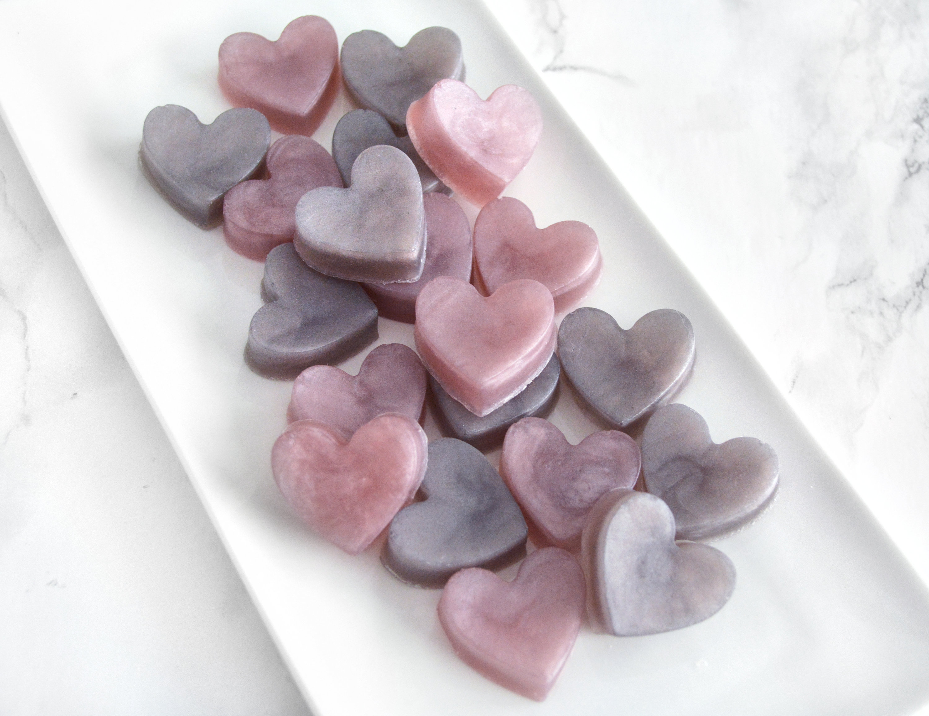 Taupe and Dusty Pink Heart Favors by Tailored Soap Taupe and Dusty Pink Heart Favors by Tailored Soap