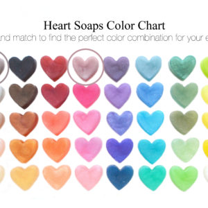 Taupe and Dusty Pink Heart Favors by Tailored Soap on Color Chart