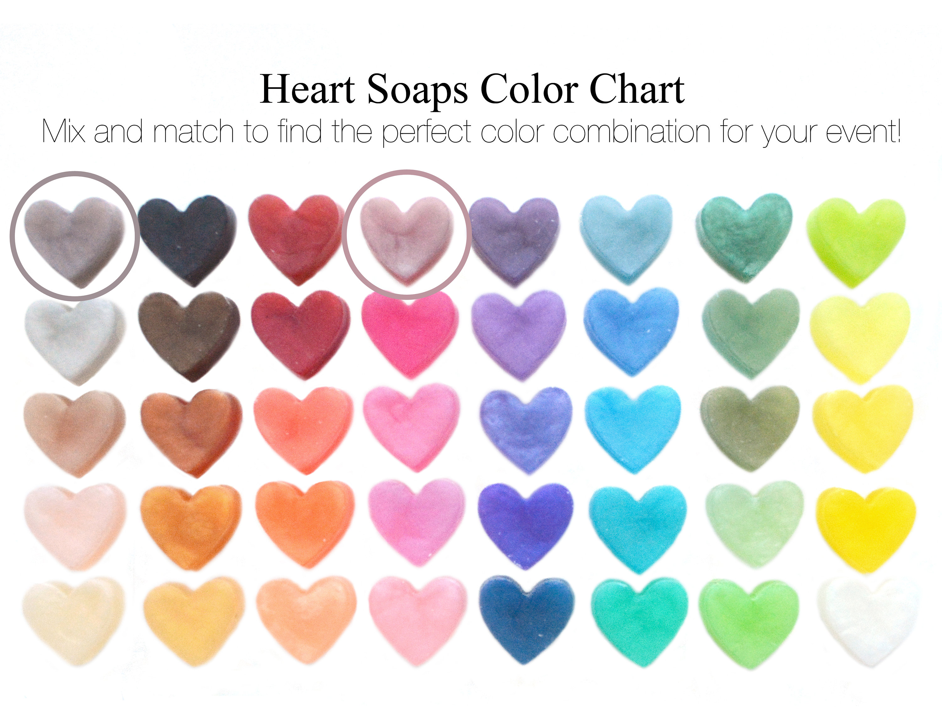 Taupe and Dusty Pink Heart Favors by Tailored Soap on Color Chart Taupe and Dusty Pink Heart Favors by Tailored Soap on Color Chart
