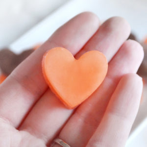 Orange and Brown Heart Soap Favors by Tailored Soap