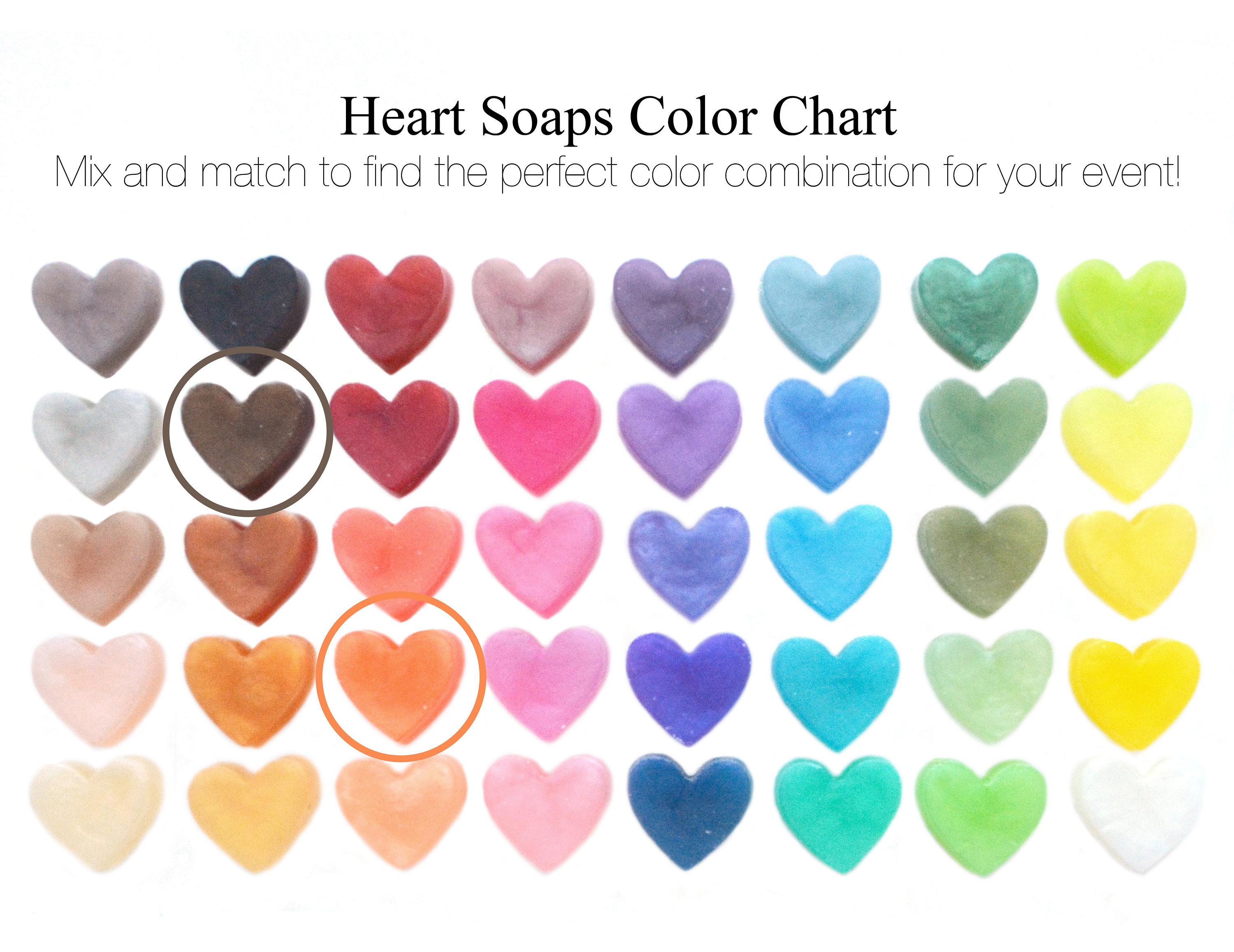 Orange and Brown Heart Soap Favors by Tailored Soap on Color Chart Orange and Brown Heart Soap Favors by Tailored Soap on Color Chart