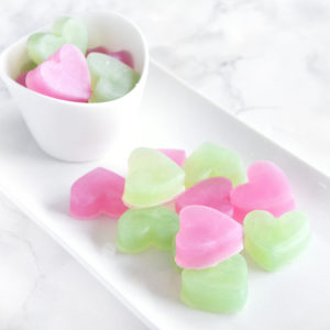 Pink and Green Heart Soap Favors by Tailored Soap