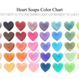 Pink and Green Heart Soap Favors by Tailored Soap on Color Chart