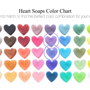 Lavender Purple and Purple Heart Soap Favor by Tailored Soap shown on Color Chart