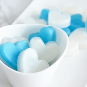 Blue and White Heart Soap Favors by Tailored Soap