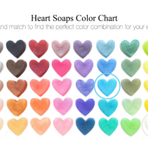 Blue and White Heart Soap Favors by Tailored Soap on Color Chart