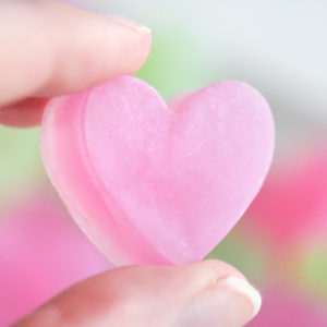 Pink and Green Heart Soap Favors by Tailored Soap