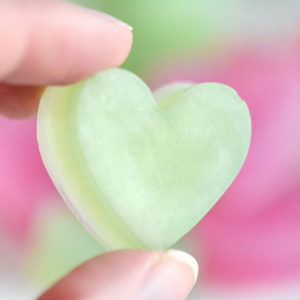 Pink and Green Heart Soap Favors by Tailored Soap