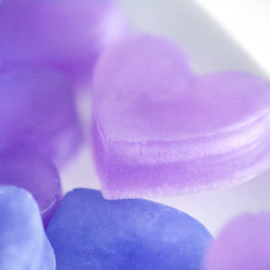 Lavender Purple and Purple Heart Soap Favor by Tailored Soap