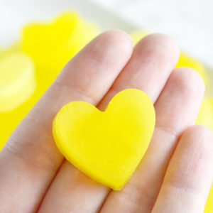 Light Yellow and Bright Yellow Heart Soap Wedding Favors by Tailored Soap