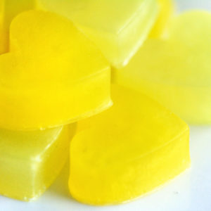Light Yellow and Bright Yellow Heart Soap Wedding Favors by Tailored Soap