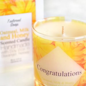 Congratulations Candle Oatmeal Milk and Honey
