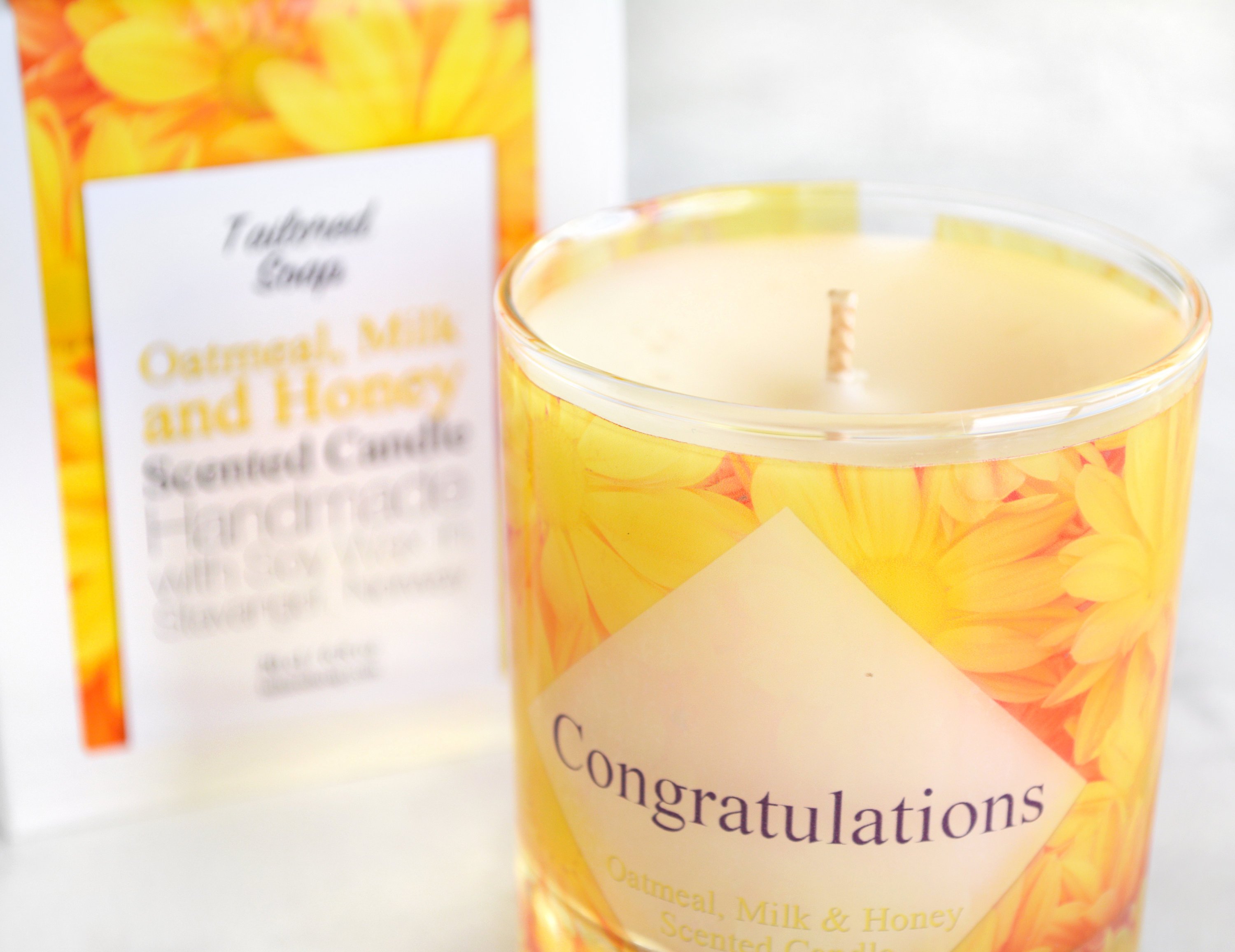 Congratulations Candle Oatmeal Milk and Honey Congratulations Candle Oatmeal Milk and Honey