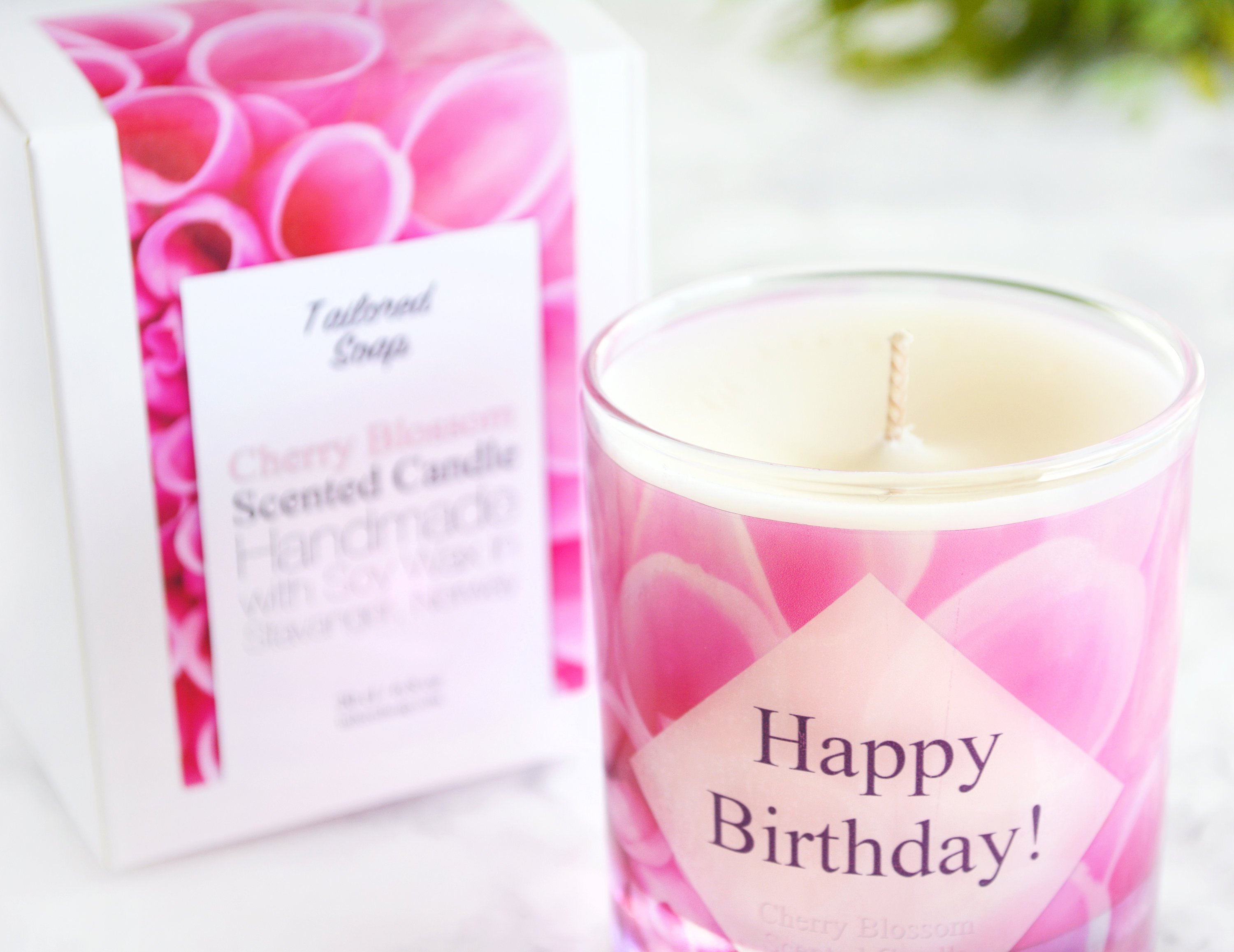 Cherry Blossom Scented Candle Happy Birthday Gift and Card in Box Cherry Blossom Scented Candle Happy Birthday Gift and Card in Box