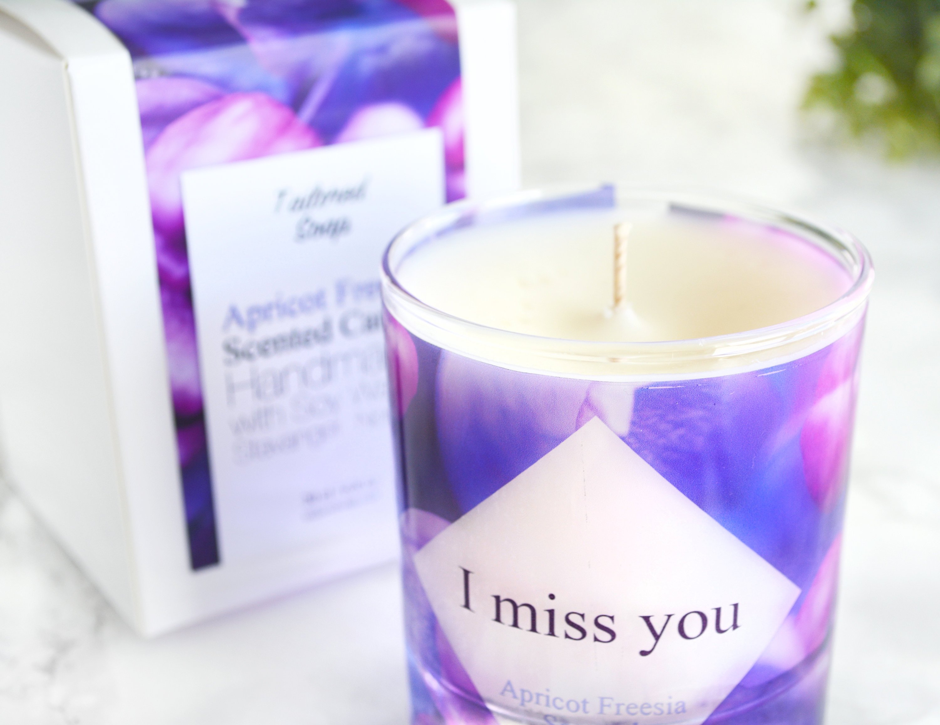 I miss you scented glass candle with box I miss you scented glass candle with box