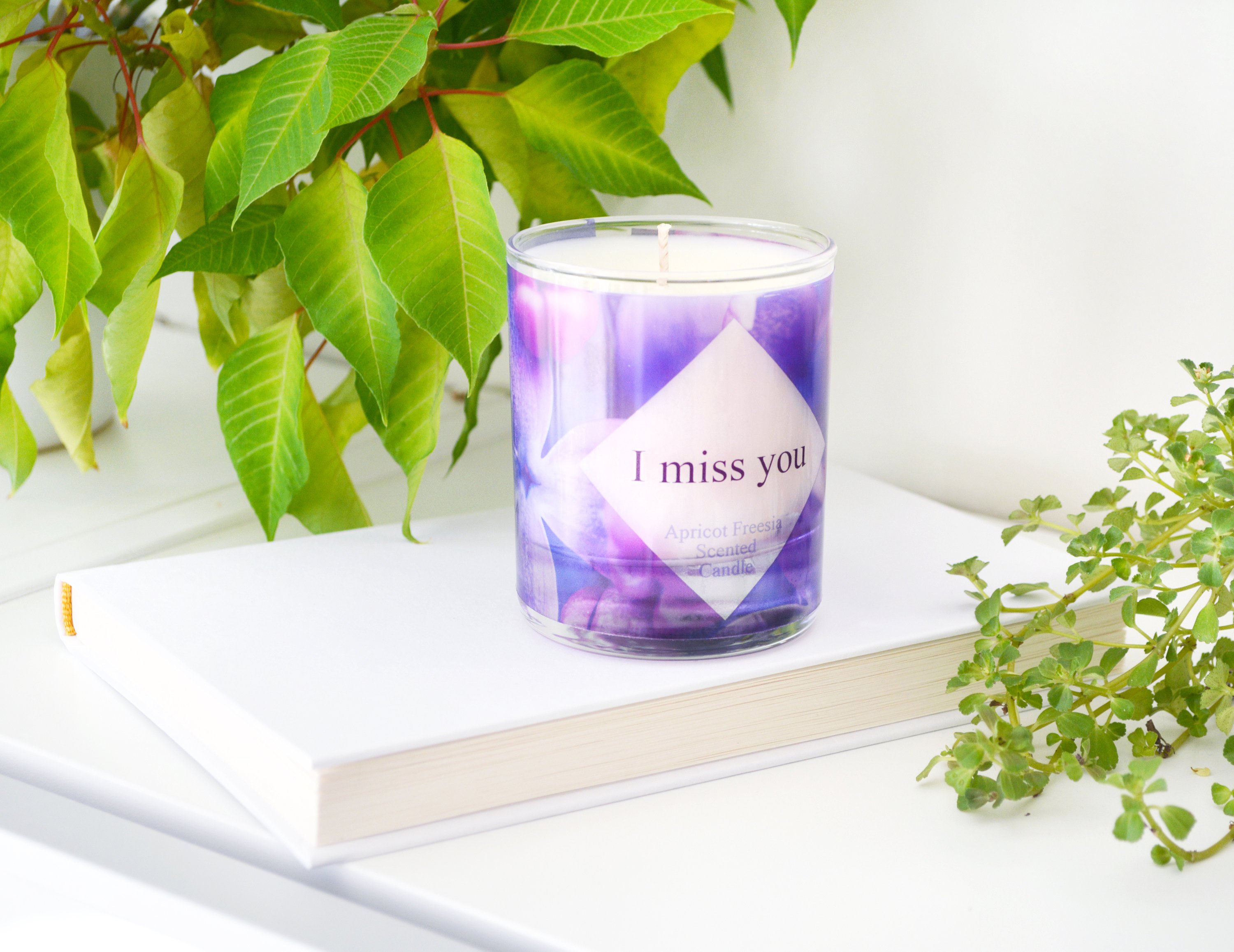 I miss you scented glass candle with box I miss you scented glass candle with box