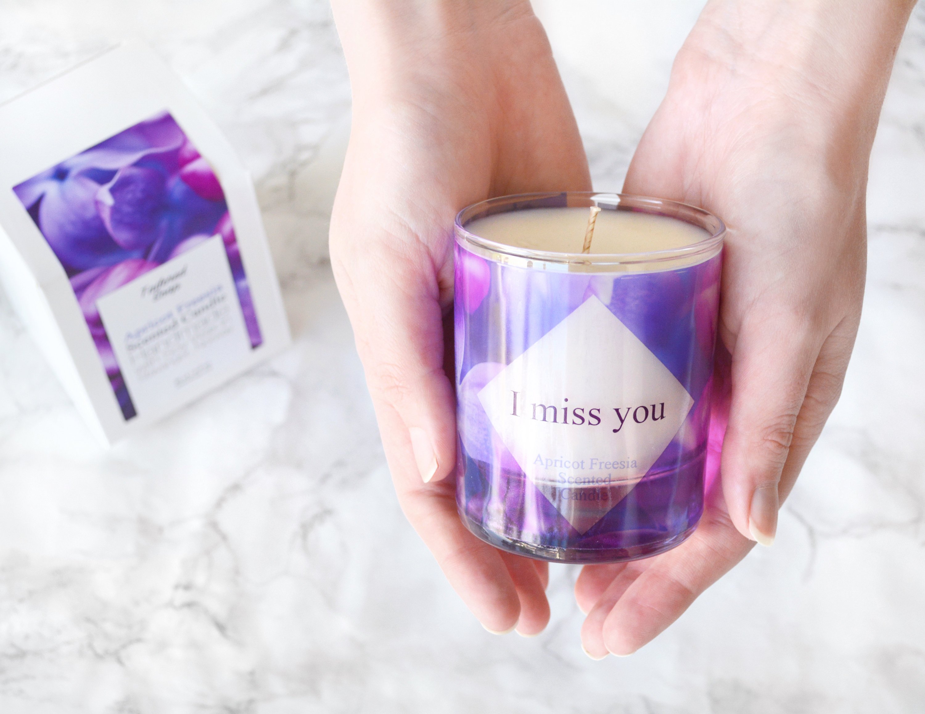 I miss you scented glass candle with box I miss you scented glass candle with box