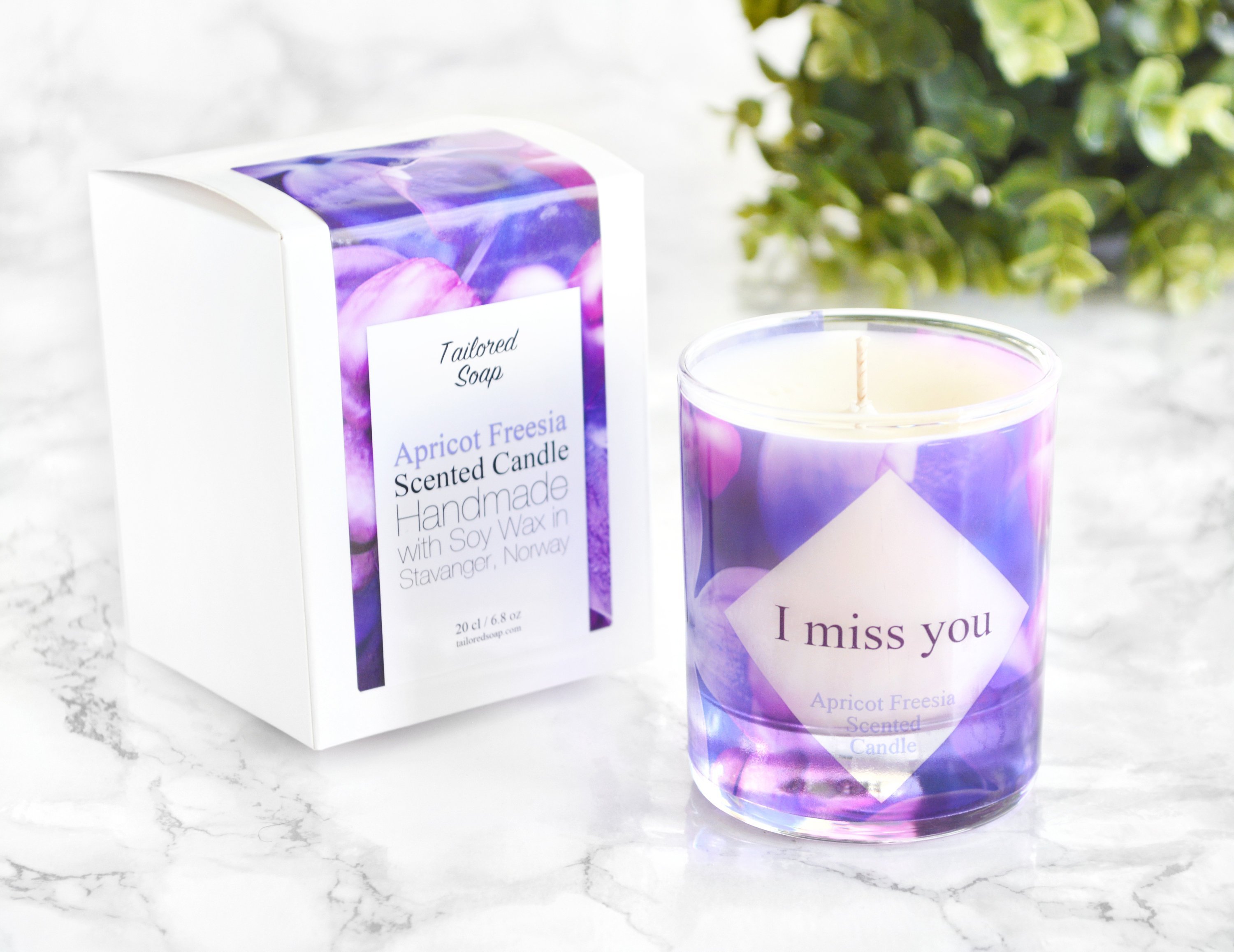 I miss you scented glass candle with box I miss you scented glass candle with box