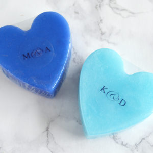 Blue Heart Soap With Couple Initials