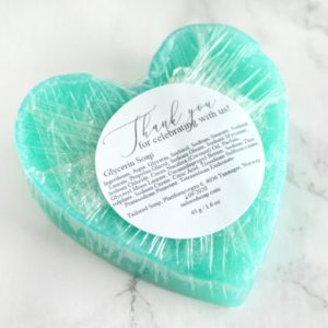 Green Heart Soap With Couple Initials