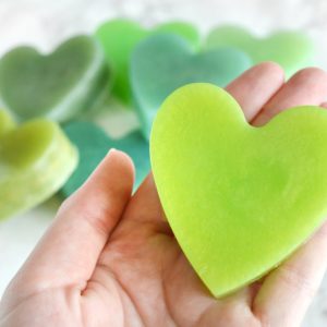 Green Heart Soap With Couple Initials