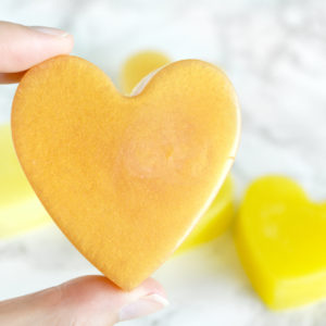 Yellow Heart Soap With Couple Initials by Tailored Soap