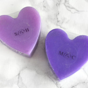 Purple Heart Soap With Couple Initials
