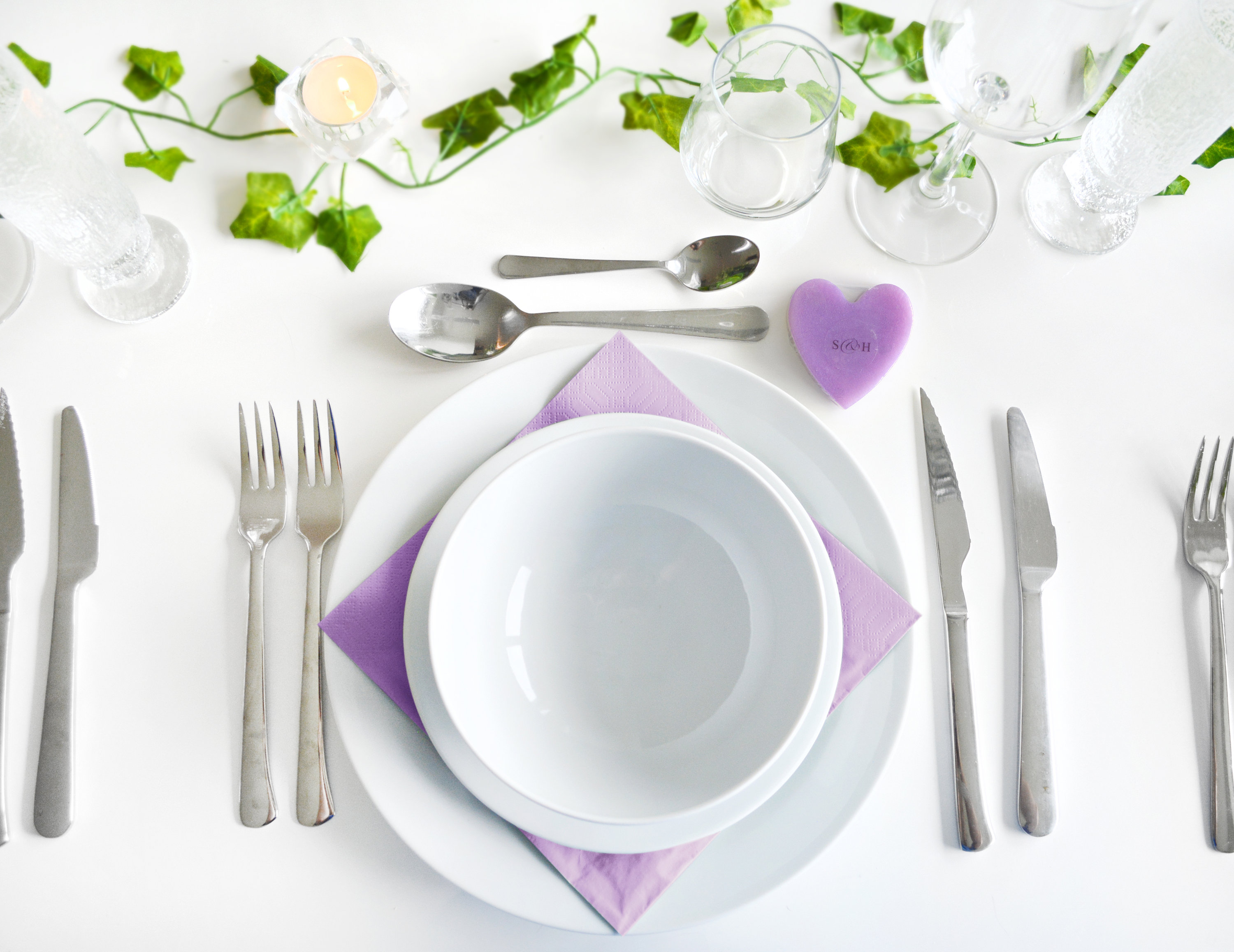 Purple Heart Soap With Couple Initials Purple Heart Soap With Couple Initials