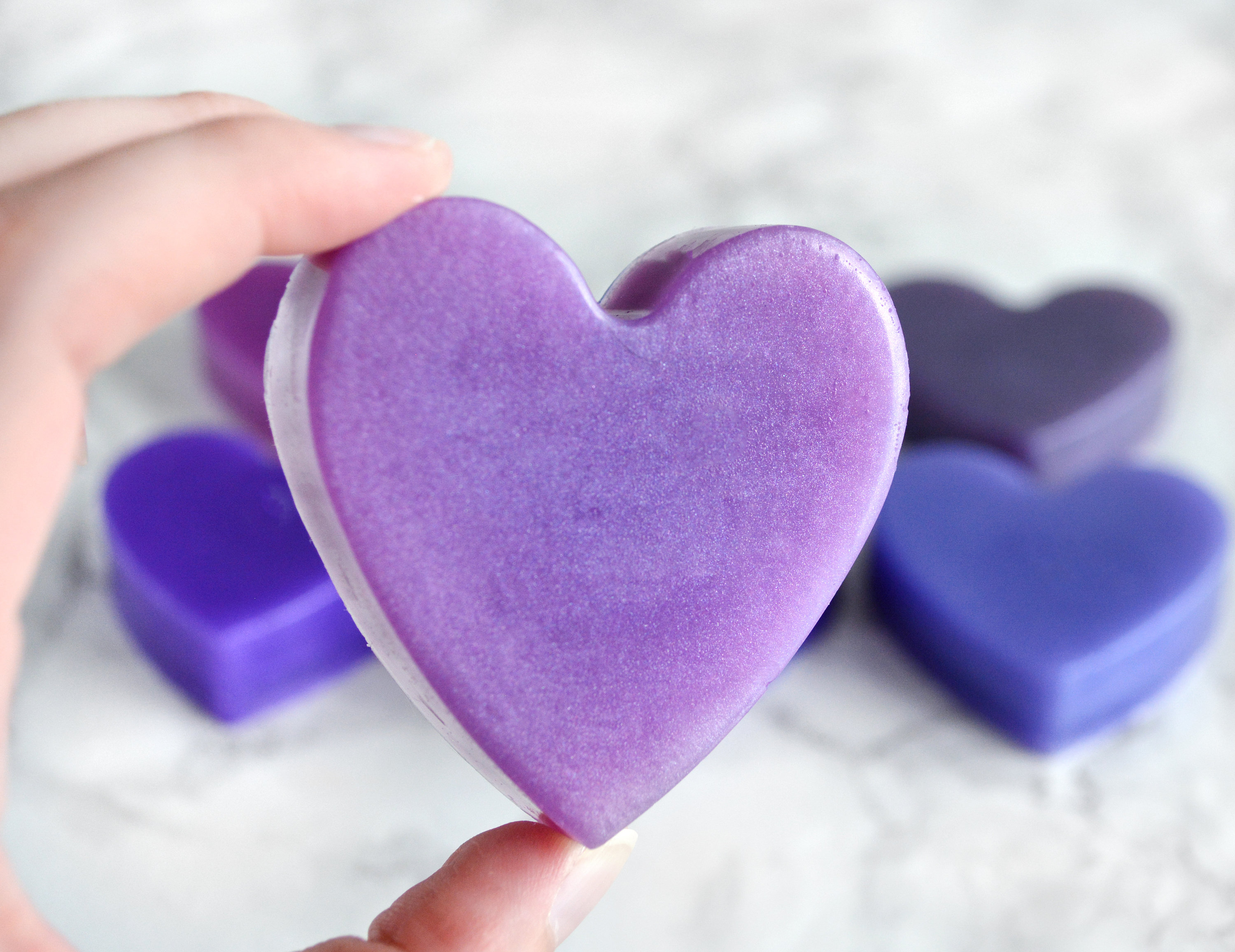Purple Heart Soap With Couple Initials Purple Heart Soap With Couple Initials