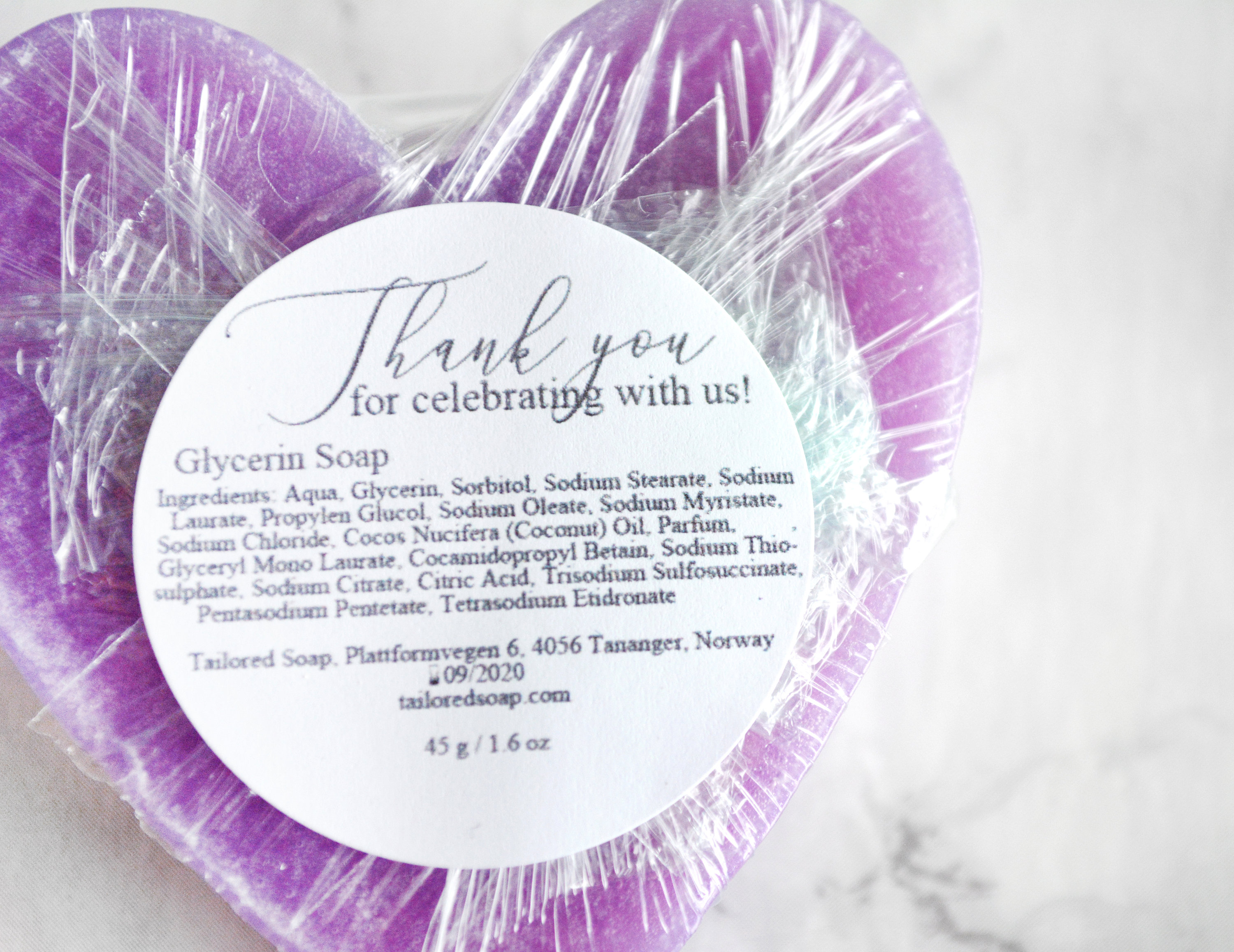 Purple Heart Soap With Couple Initials Purple Heart Soap With Couple Initials