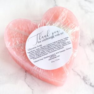 Pink Heart Soap With Couple Initials