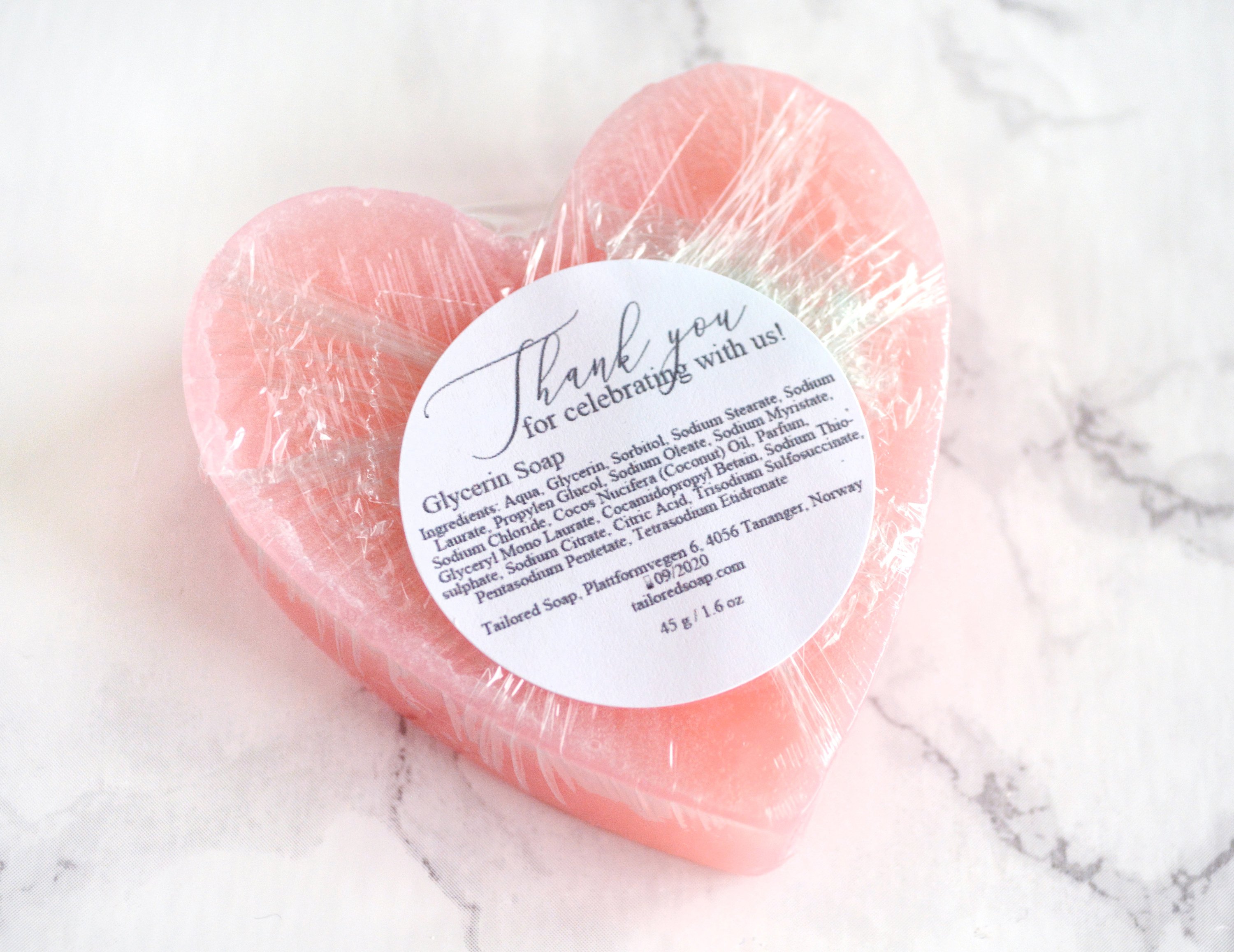 Pink Heart Soap With Couple Initials Pink Heart Soap With Couple Initials