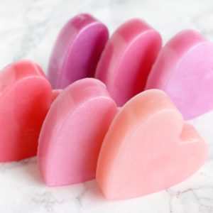 Pink Heart Soap With Couple Initials