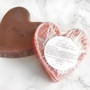 Red/Brown Heart Soap With Couple Initials