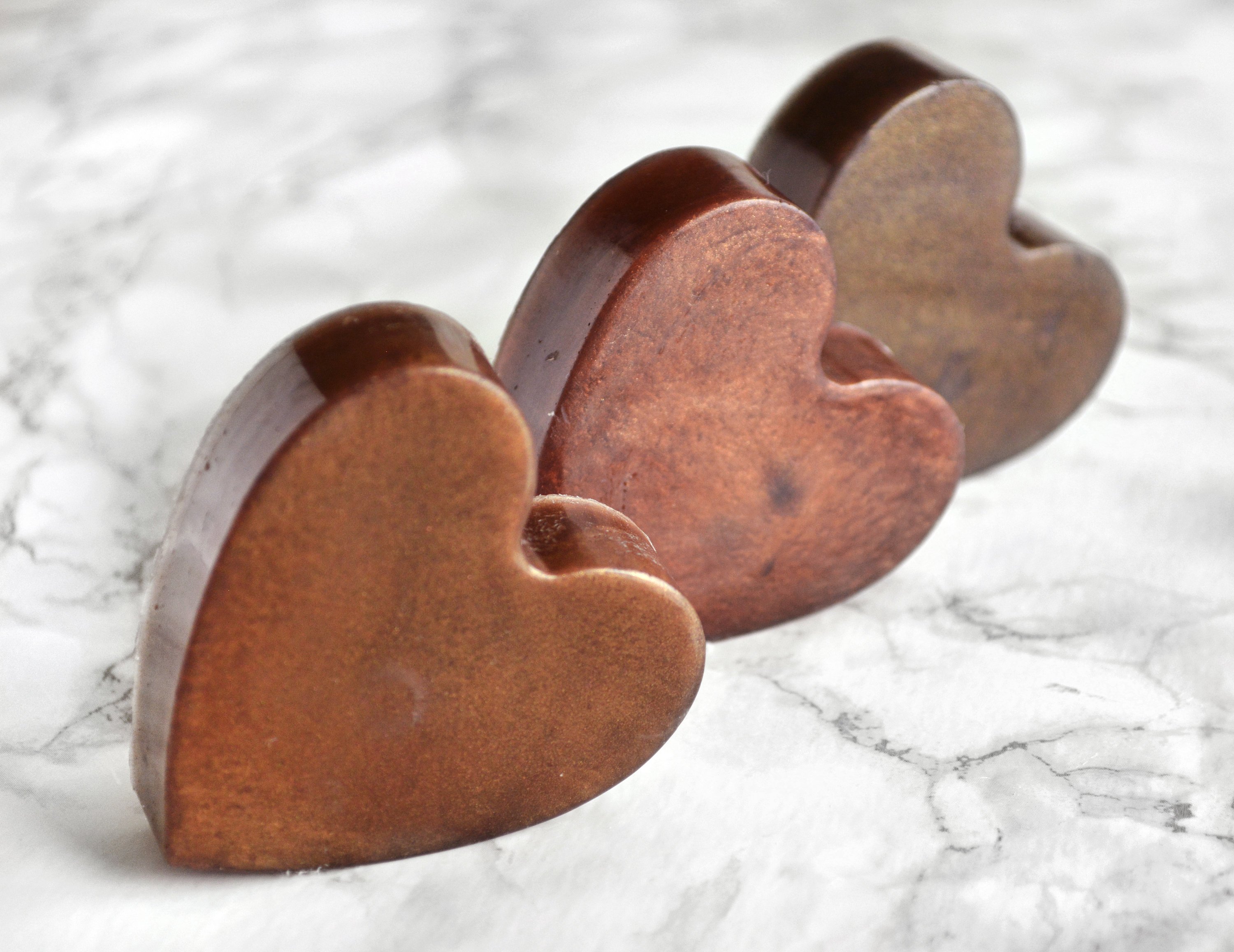Brown Heart Soap With Couple Initials Brown Heart Soap With Couple Initials
