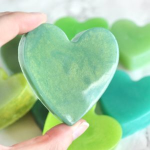 Green Heart Soap With Couple Initials