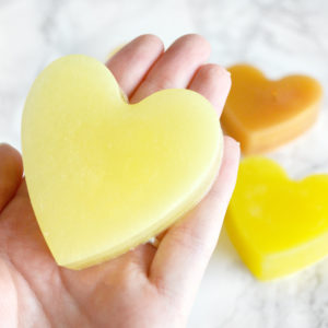 Yellow Heart Soap With Couple Initials by Tailored Soap