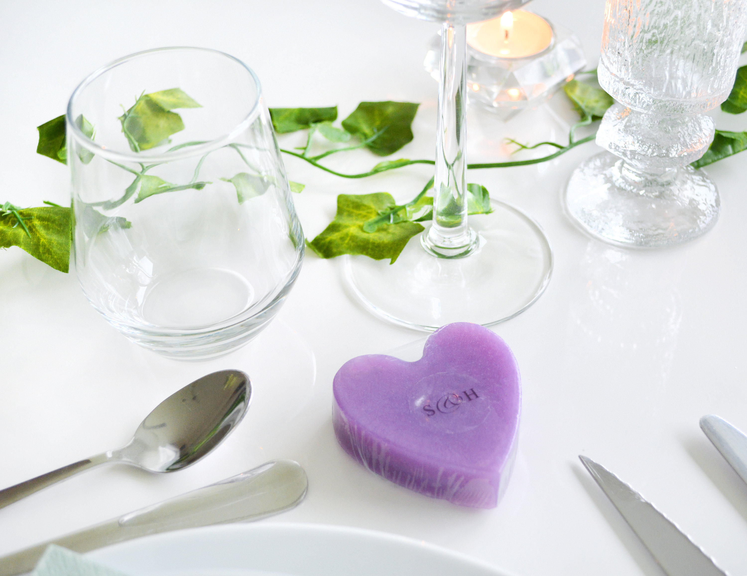 Purple Heart Soap With Couple Initials Purple Heart Soap With Couple Initials