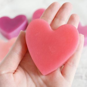 Pink Heart Soap With Couple Initials