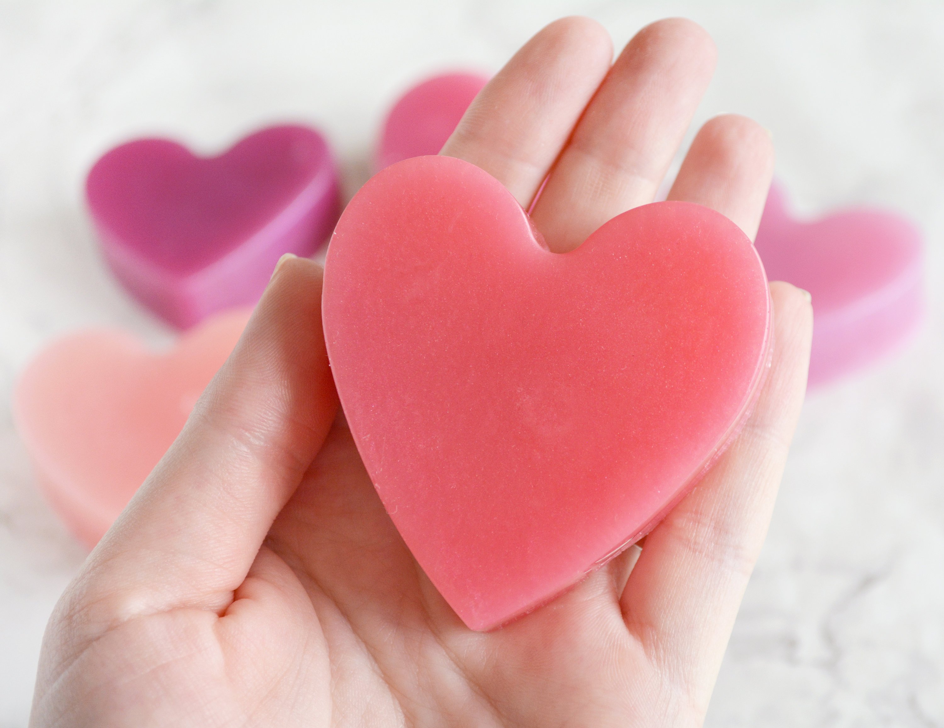 Pink Heart Soap With Couple Initials Pink Heart Soap With Couple Initials